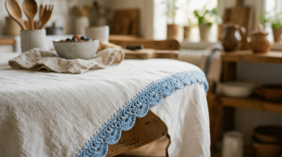 10 Dicas para Crie um Pano de Prato com Barrado de Crochê: Belo e Prático