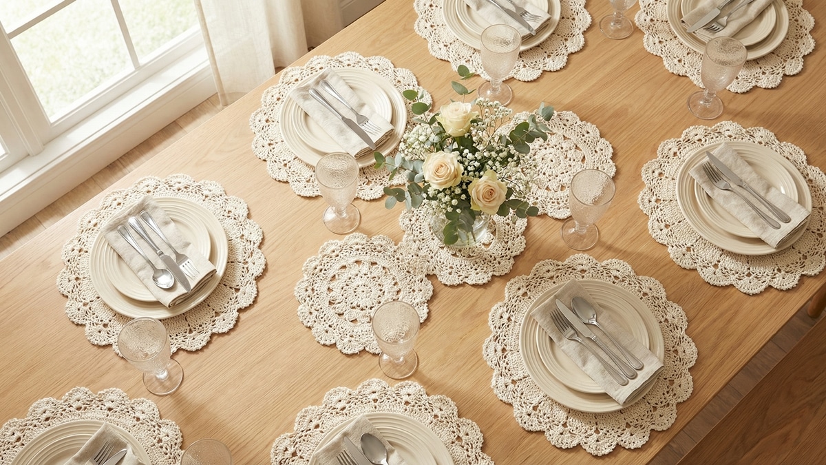 30 Ideias de Sousplats de Crochê que Vão Transformar o Seu Jantar em Um Evento de Luxo