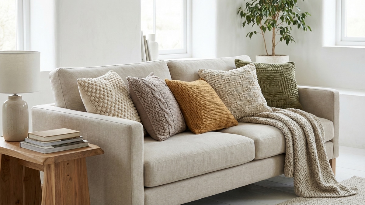 5 dicas incríveis para escolher as melhores almofadas de crochê para o seu sofá
