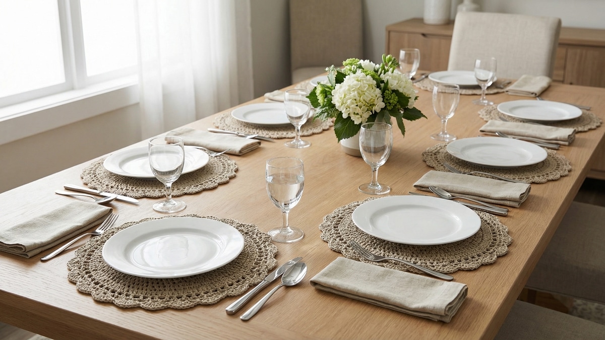 5 Dicas para Criar Sousplats de Crochê Luxuosos e Práticos para a Sua Sala de Jantar