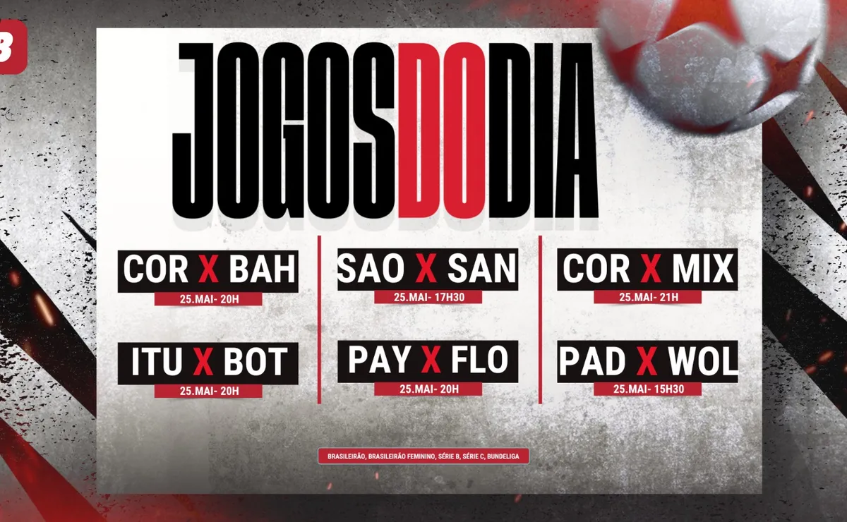 Agenda de Jogos de Futebol de Hoje (25/05): Horários e Canais de Transmissão