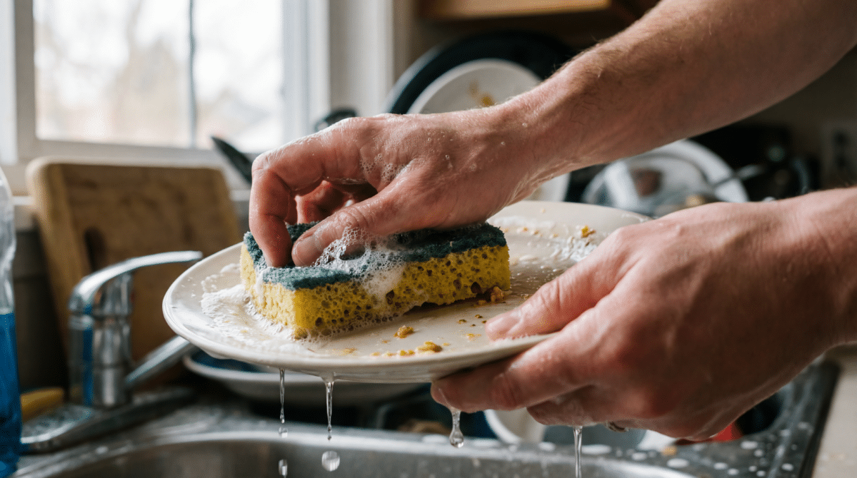 Ameaça Morte no seu Canto: Esponja de Cozinha é Habitação Ideal para Bactérias