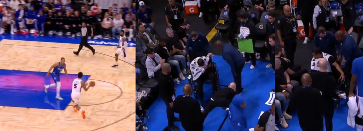 Árbitro se lesiona durante jogo e sai de cadeira de rodas na NBA