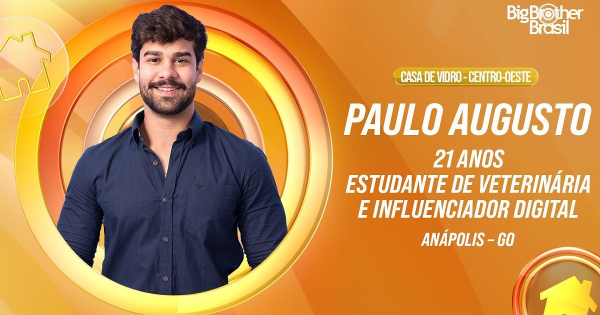 BBB 26: conheça Paulo Augusto, estudante que está na Casa de Vidro