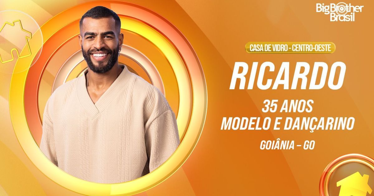 BBB 26: conheça Ricardo, modelo que está na Casa de Vidro