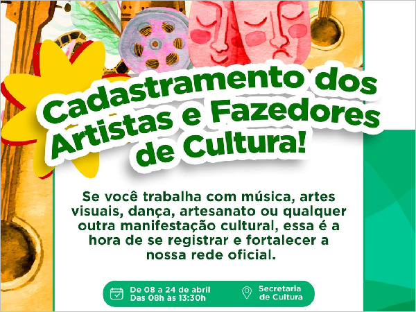 Cadastre-se: Oportunidade para Artistas e Fazedores de Cultura em Crateús