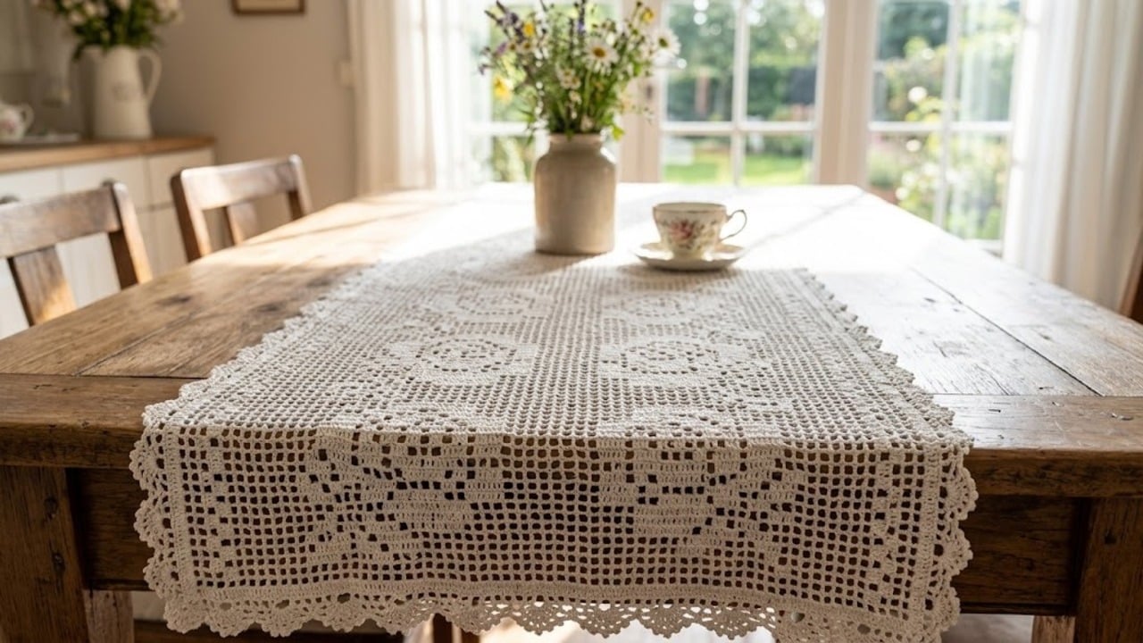 Caminho de Mesa em Crochê Filé: Transforme sua Decoração em 2026