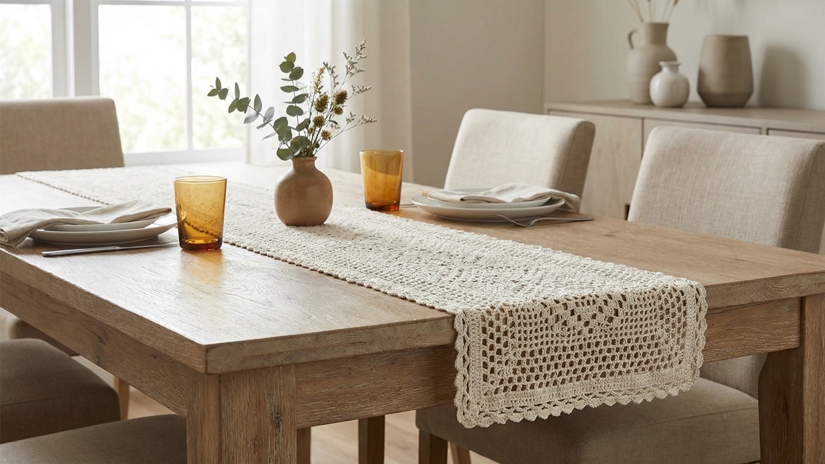 Caminhos de Mesa em Crochê: Apele ao Charme Rústico em sua Sala de Jantar