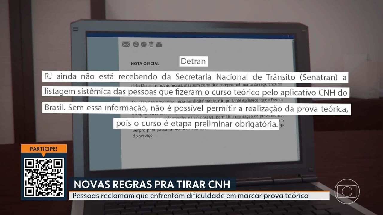 Candidatos que fizeram aulas teóricas da Nova CNH enfrentam problemas para marcar prova no