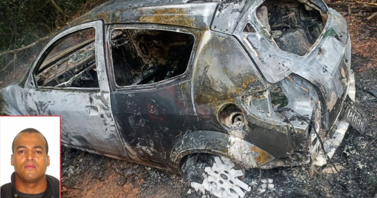 Carro de PM desaparecido foi encontrado carbonizado em Itapecerica da Serra