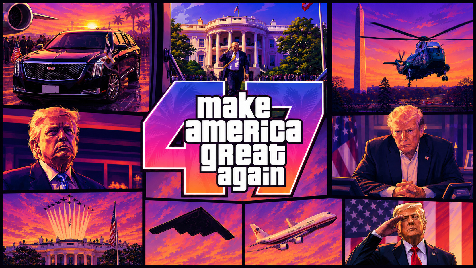 Casa Branca usa arte de GTA 6 para brincadeira com Donald Trump e 'salva' a América