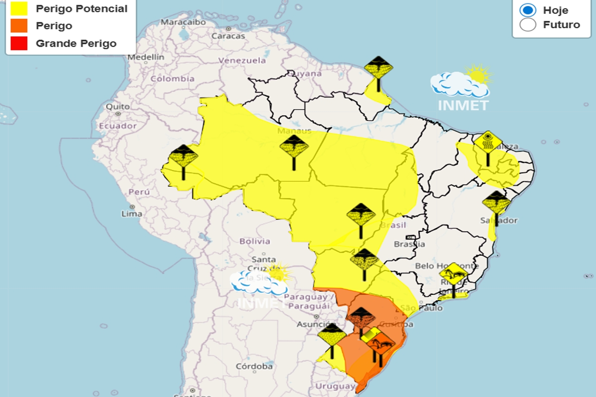 Ciclone extratropical pode gerar ventos de até 100 km/h em sc