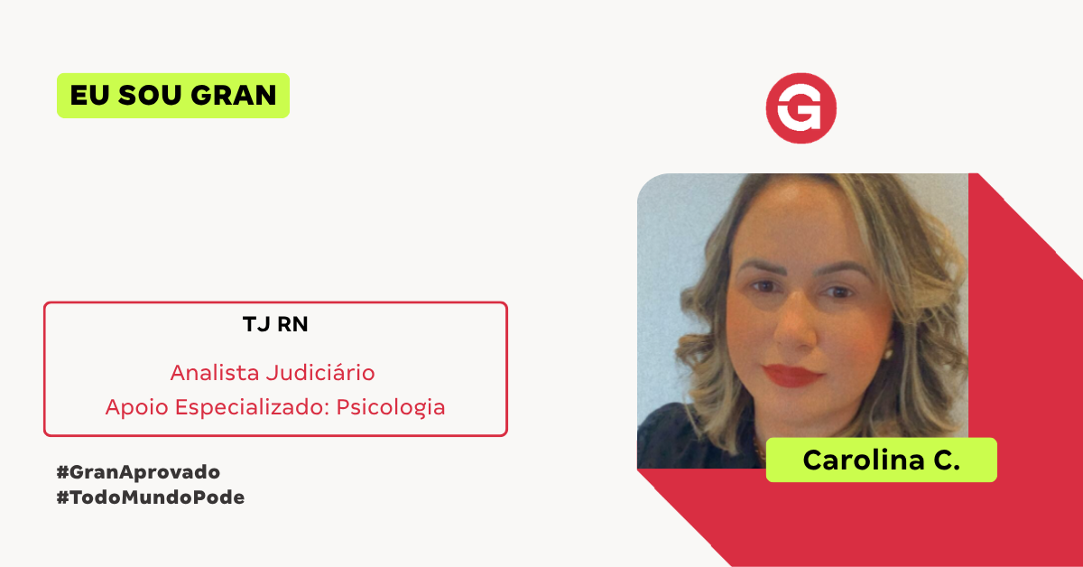 Conquista Sonhada: Carolina C. Aprovada no TJ RN!