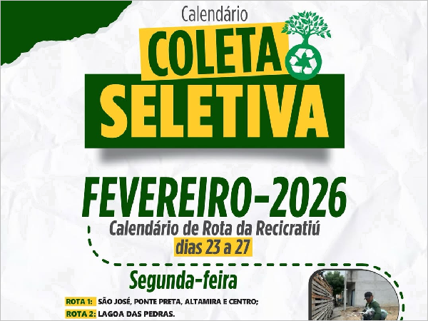 Crateús em Ação: Coleta Seletiva em 23-27 de Fevereiro
