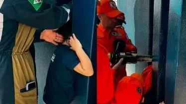 Criança de 4 anos sobrevive após cabeça ficar presa em pilares de concreto: resgate emocionais
