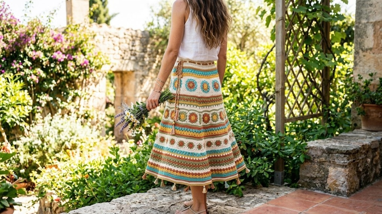 Crie saias de crochê modernas com gráficos profissionais e estilo único