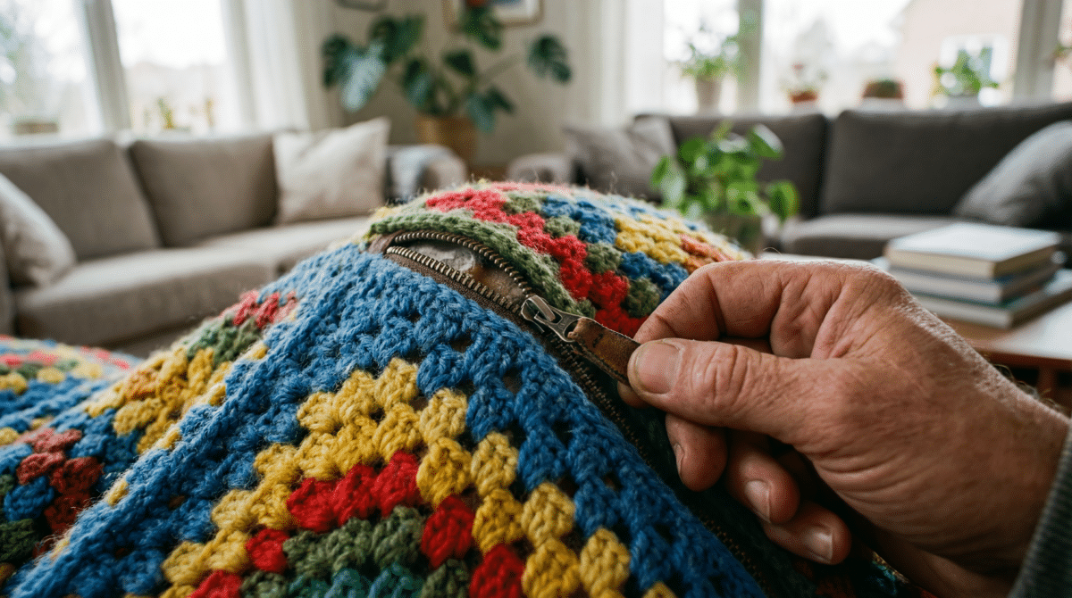 Dê um Up no Seu Crochê: O Truque do Zíper Escondido para Almofadas de Luxo!