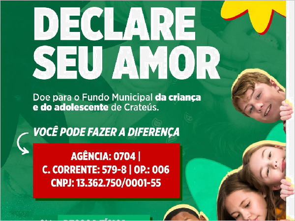 Declara seu amor ao Futuro: Contribua para o Fundo Municipal da Criança e do Adolescente