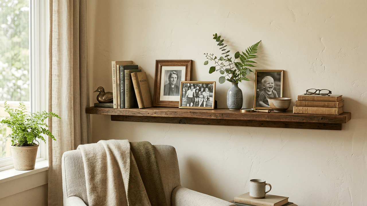 Decore Prateleiras Vazias com Objetos de Família: Dicas de um Especialista