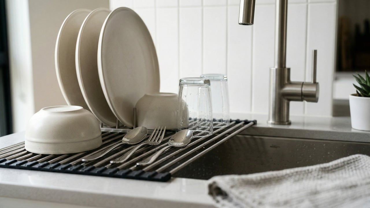 Desperte para o Futuro da Cozinha: O Escorredor de Pratos Enrolável que Revoluciona a Forma como Você Seca e Organiza
