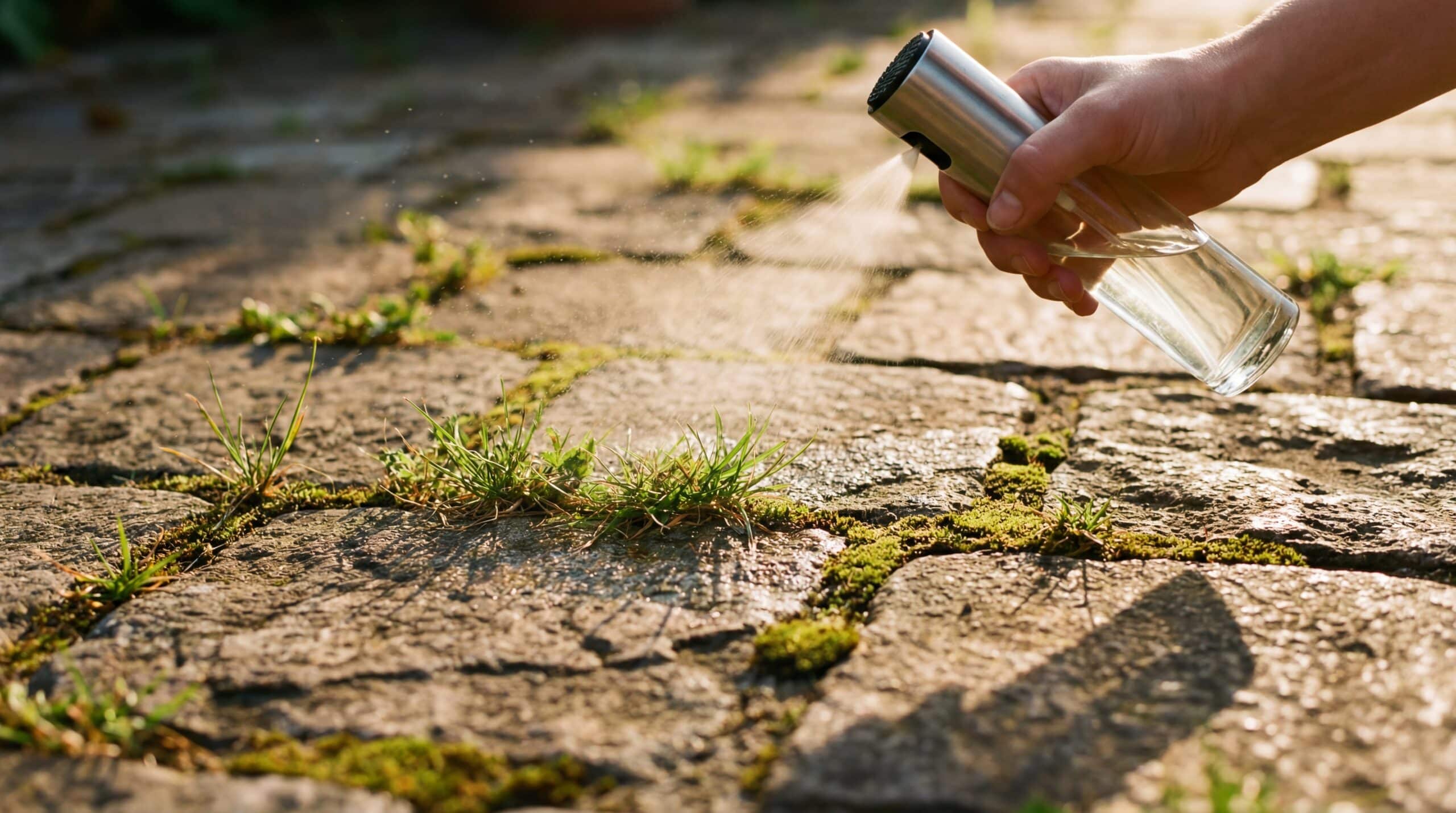 Elimine o Mato entre Pedras do Pátio com 4 Métodos Caseiros Definitivos