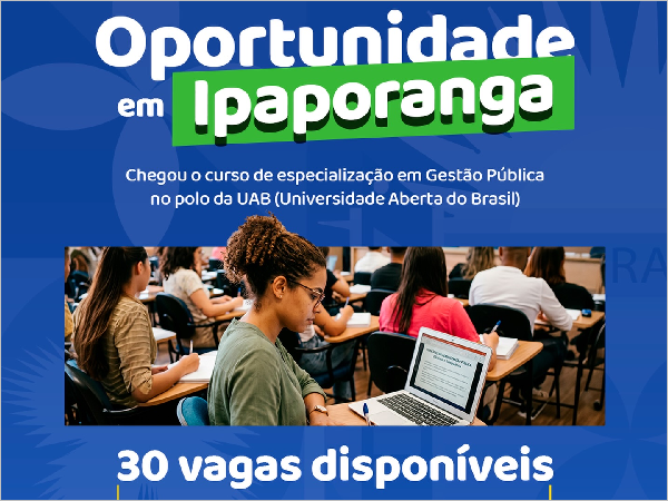 Especialização em Gestão Pública: Ipaporanga recebe novo curso da UAB e UECE