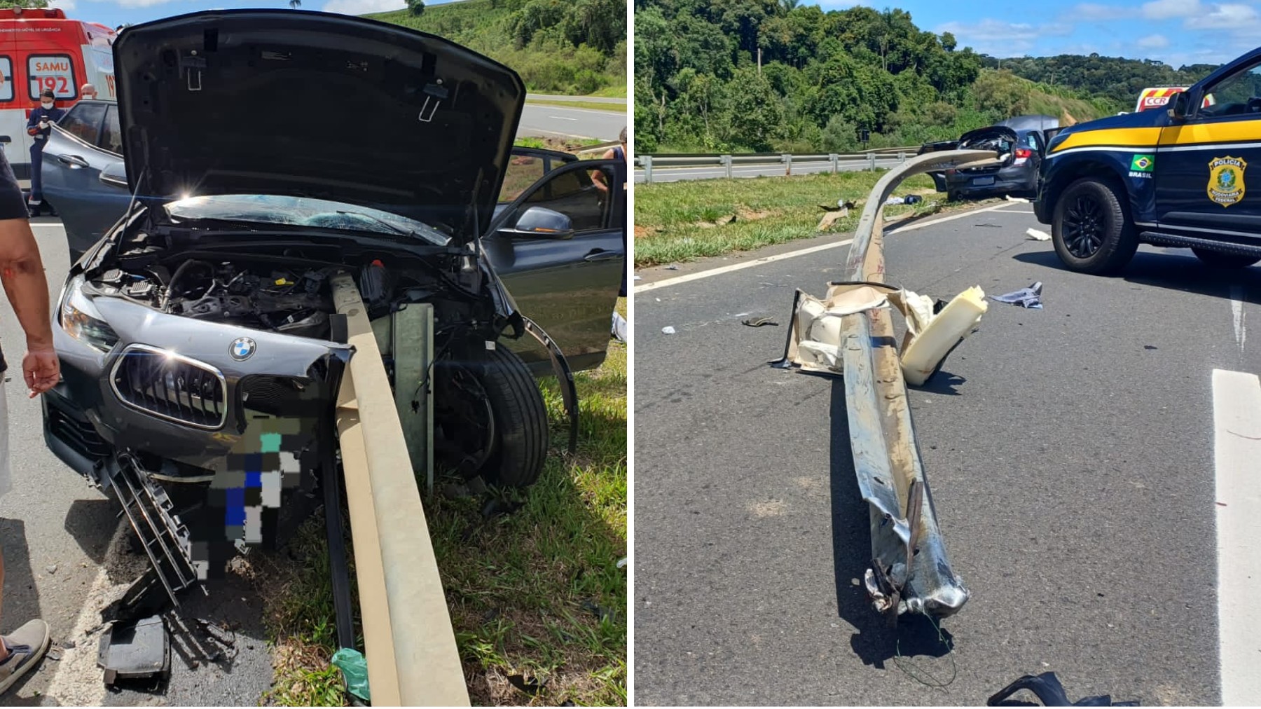 Família de criança que morreu após BMW ser atravessada por guard rail é de Maringá e estav