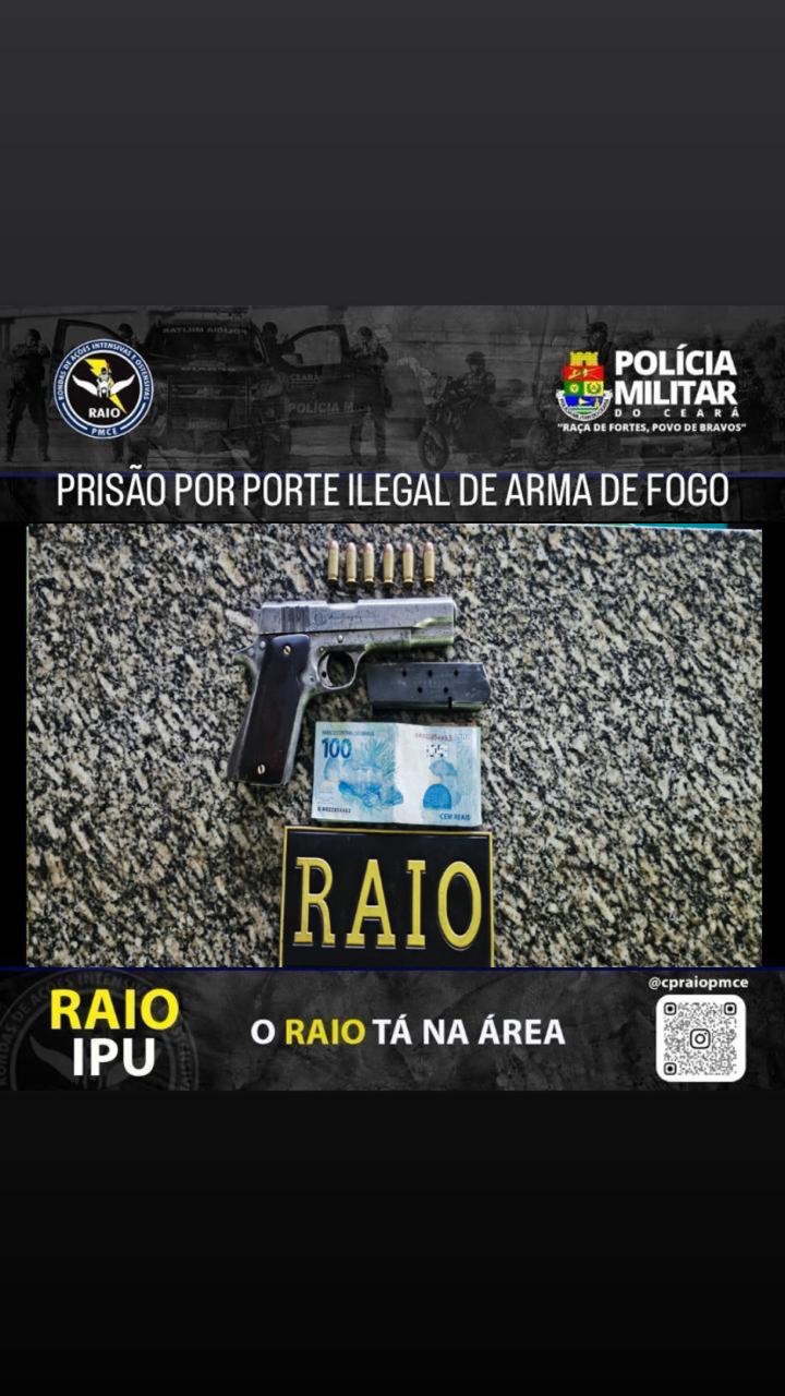 Homem Armado com Pistola é Preso em Ipu: Polícia Militar Conquista