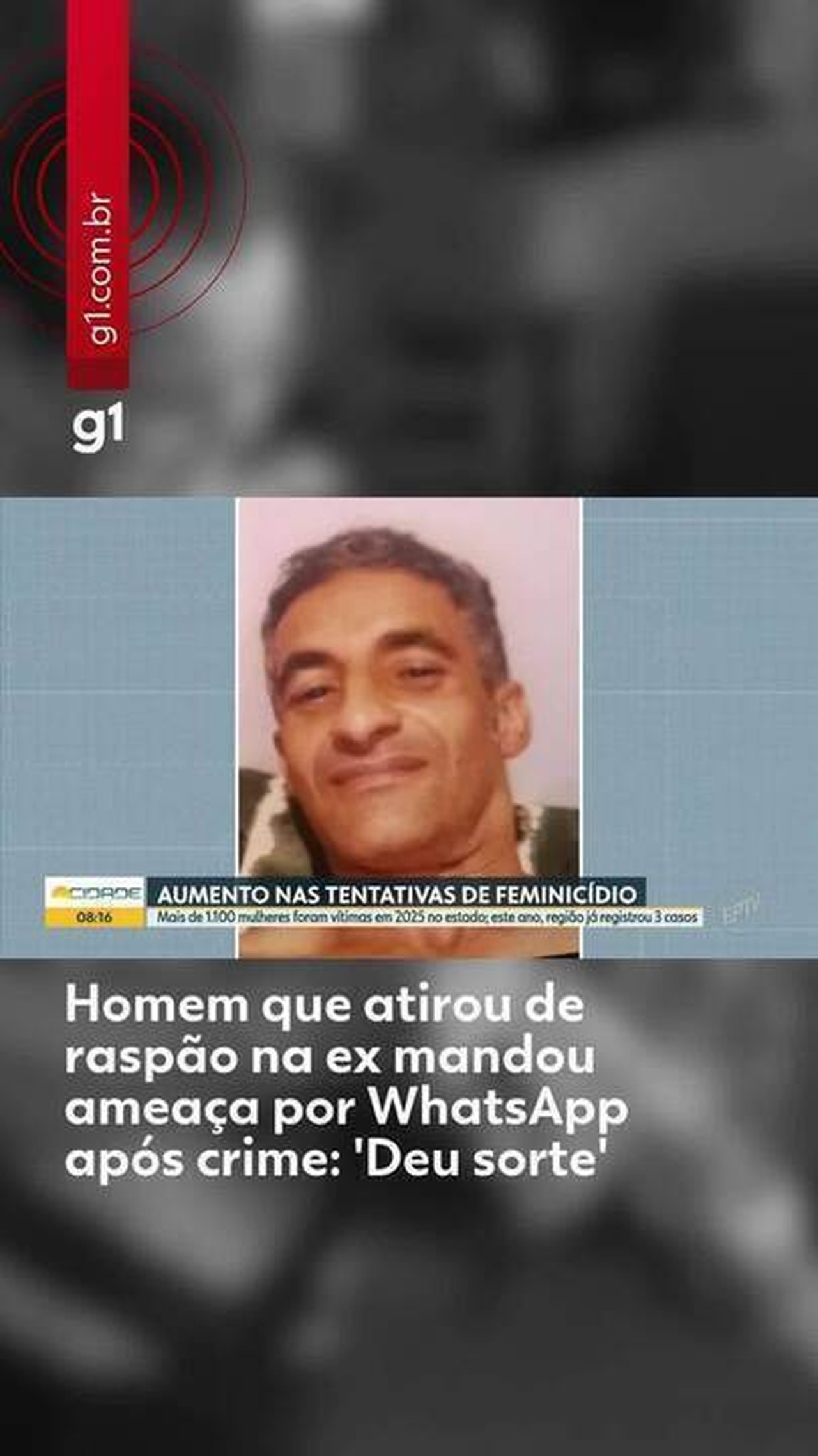 Homem que atirou de raspão na ex-namorada mandou ameaça por WhatsApp após crime: 'Deu sort