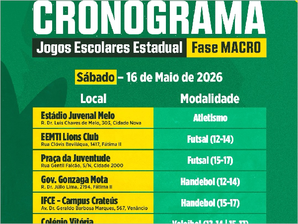 Jogos Escolares Estaduais: A Grande Fim de Semana de Esporte em Crateús