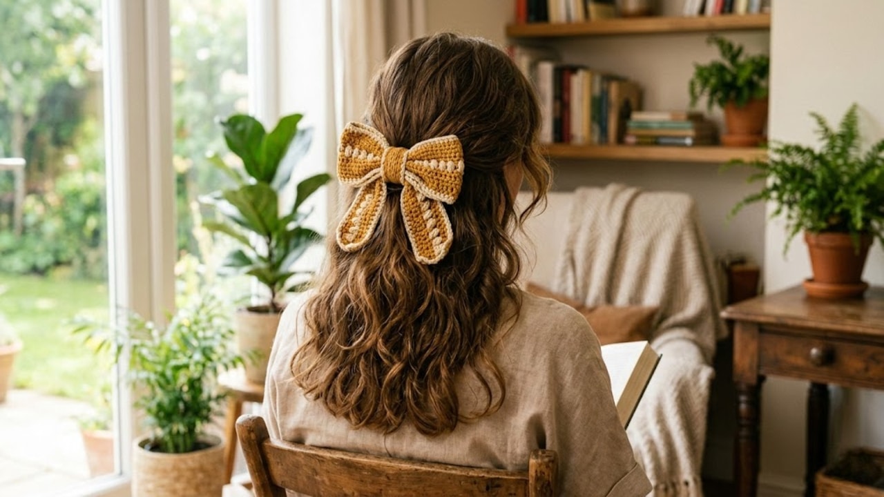 Laços de Crochê para Cabelo Completos com Gráficos e Dicas para Fazer em Casa