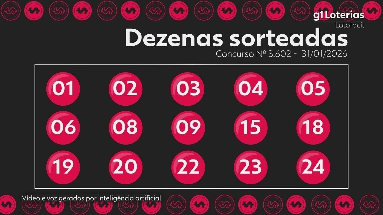 Lotofácil hoje: resultado do concurso 3602 e números sorteados