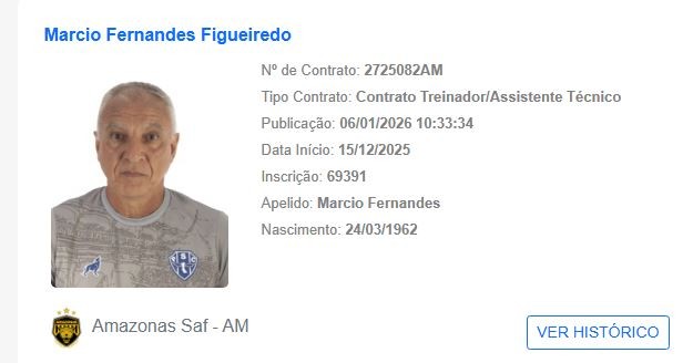 Márcio Fernandes aparece no BID e comandará o Amazonas na estreia do Barezão