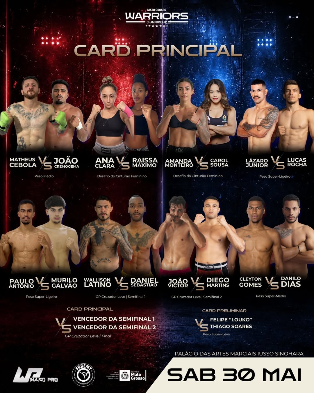 Mato Grosso Prepare-se! 3ª Edição do MT Warriors Championship no Sabado com Entrada Gratuita