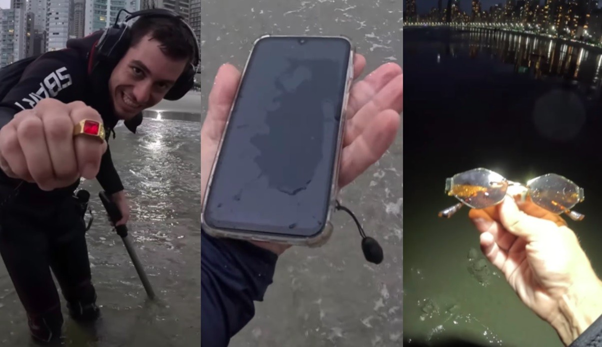 O que 'caçador de tesouros' achou em praia que recebeu 1 milhão de pessoas no réveillon em