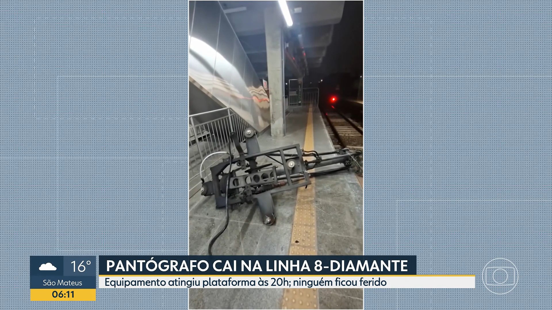 Peça de trem cai em estação da ViaMobilidade, não deixa feridos, mas provoca superlotação 