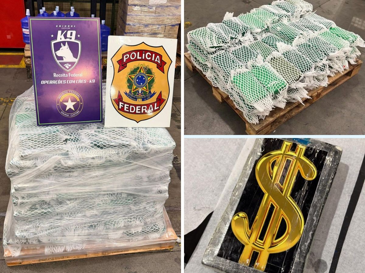 PF e Receita descobrem 470 kg de cocaína escondidos em carga de frutas no Aeroporto de Vir