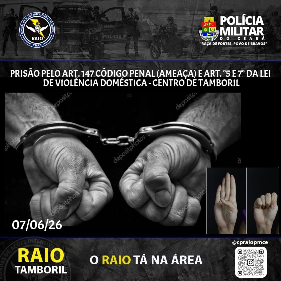 Policiais de Tamboril Prendem Homem por Violência Doméstica contra a Mulher