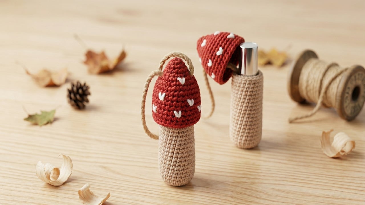 Porta-Batom de Crochê: Faça seu Próprio Acessório de Cogumelo!