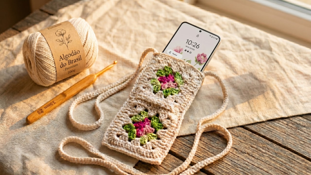 Porta-celular de Crochê com Squares: Como Criar um Acessório Prático e Charmoso