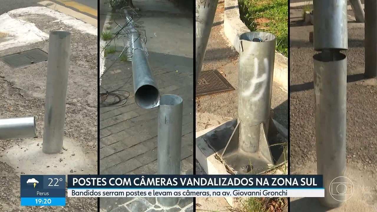 Postes com câmeras do Smart Sampa são vandalizados por criminosos na Zona Sul de SP