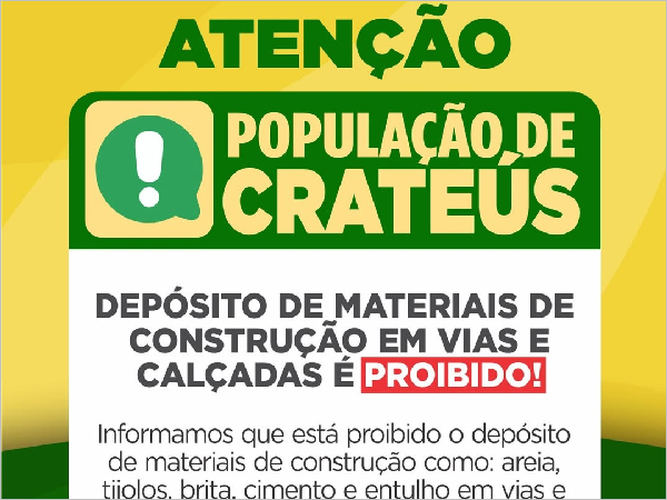 Prevenção em Crateús: Descubra o Perigo de Depositar Materiais em Vias Públicas