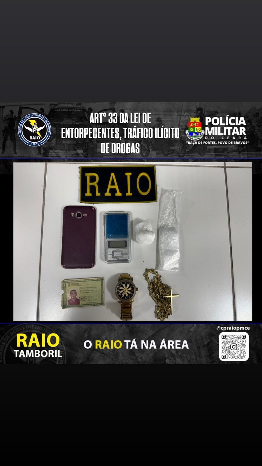 PRISÃO EM TAMBORIL: Motociclista Preso por Tráfico de Drogas