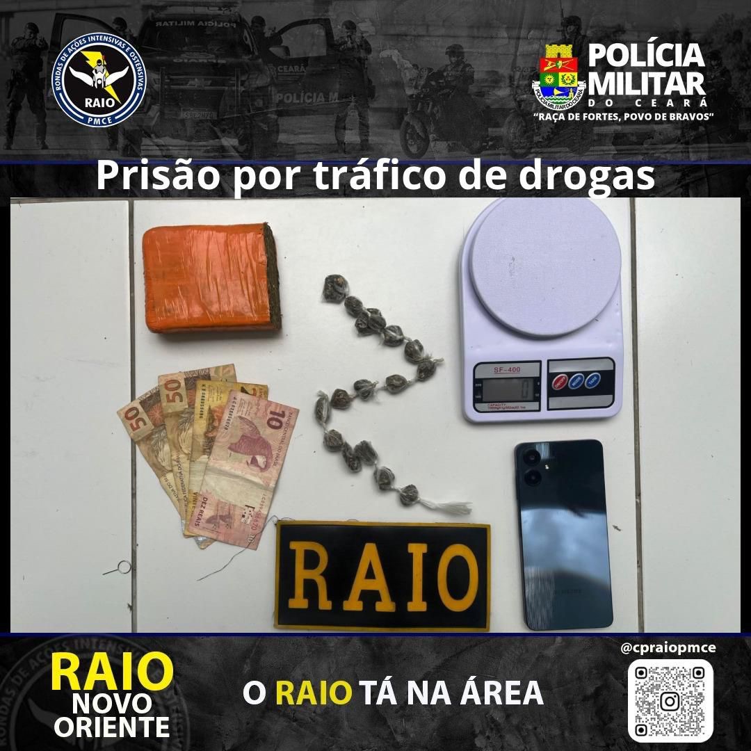 Prisão por Tráfico de Drogas em Novo Oriente: Ação Efetiva do Raio