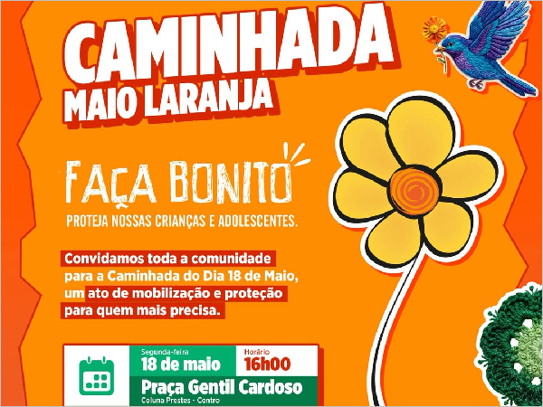 Proteja as Crianças: Junte-se à Caminhada Maio Laranja em Crateús