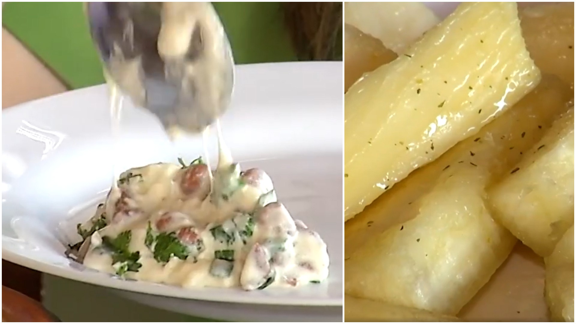 Receita de feijão verde cremoso com macaxeira na manteiga