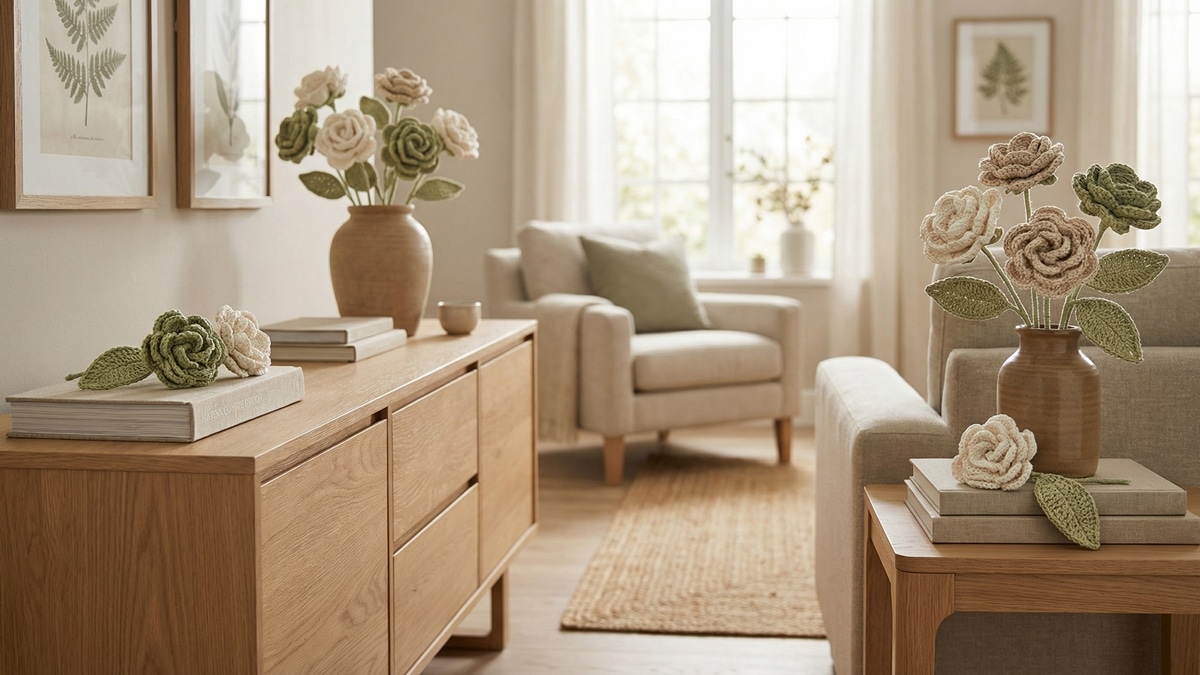 Renove a Decoração da Sua Casa com Flores e Folhas de Crochê
