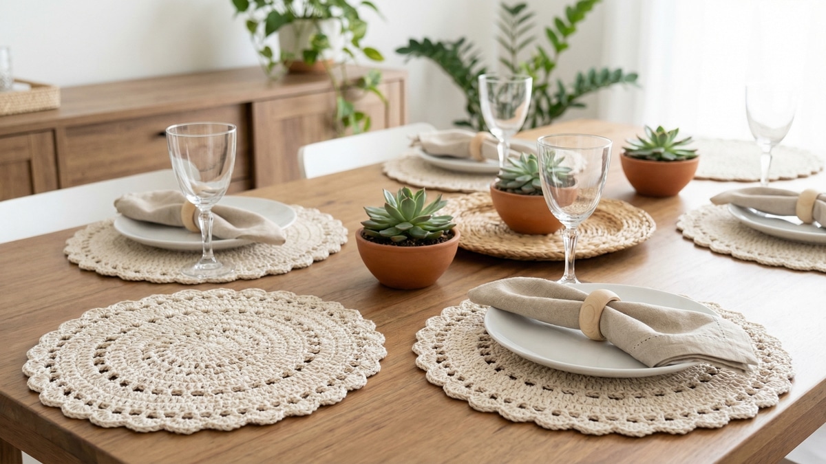 Sousplats de Crochê: Transforme sua Mesa Posta em um Atelier de Luxo - Dicas e Estilo