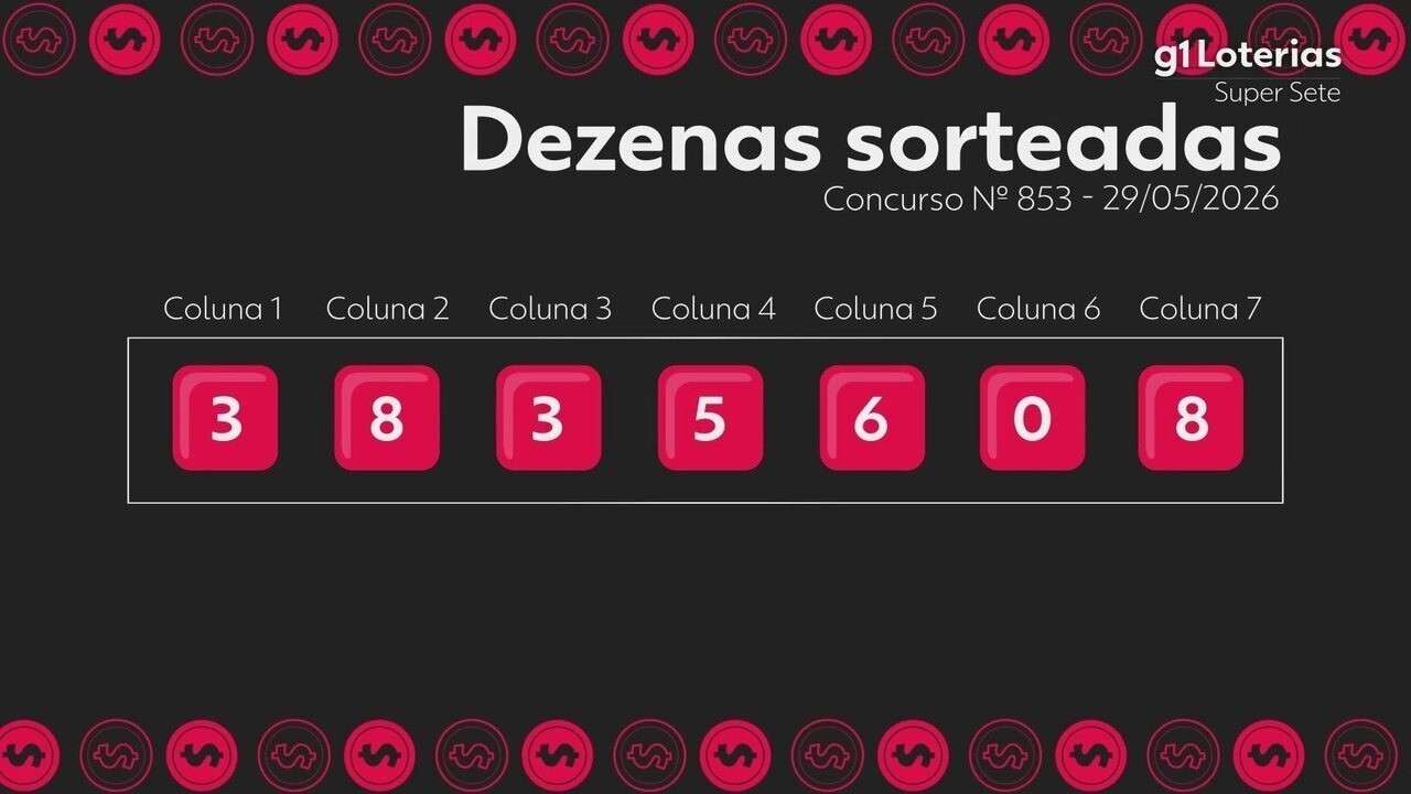 Super Sete: Resultado do Concurso 853 e Números Sorteados - Concurso Sorteio