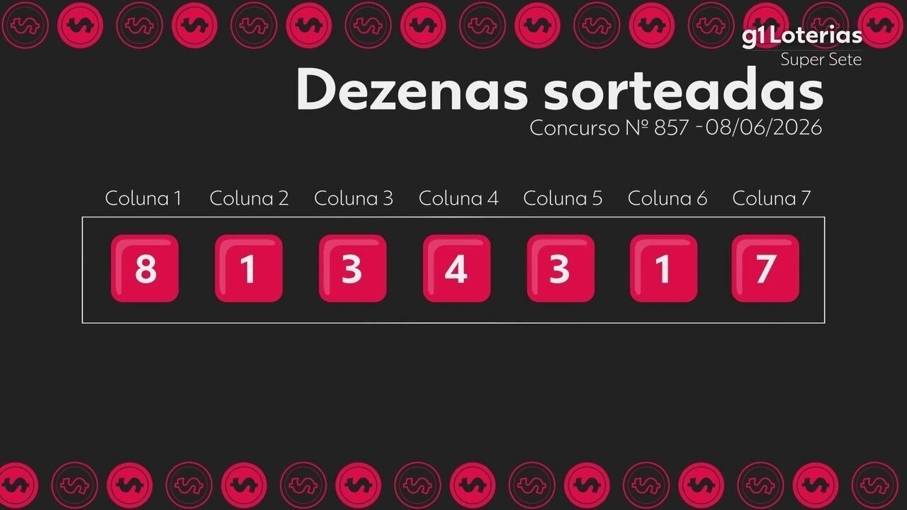 Super Sete: resultado do concurso 857 e números sorteados - Ganhe R$ 1,4 milhão - Caixa